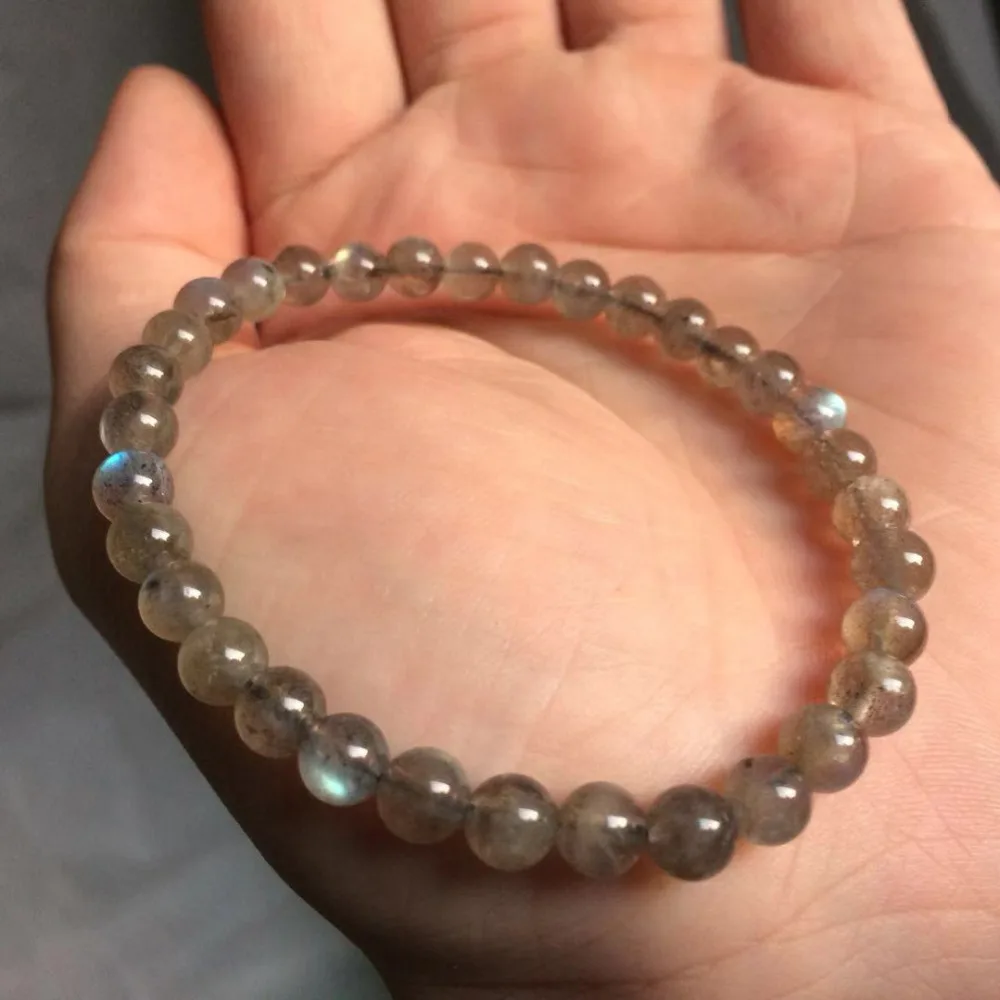4 мм 6 мм 7 мм браслет из ЛАБРАДОРИТА БРАСЛЕТ из натурального камня DIY ювелирные изделия для женщин в подарок