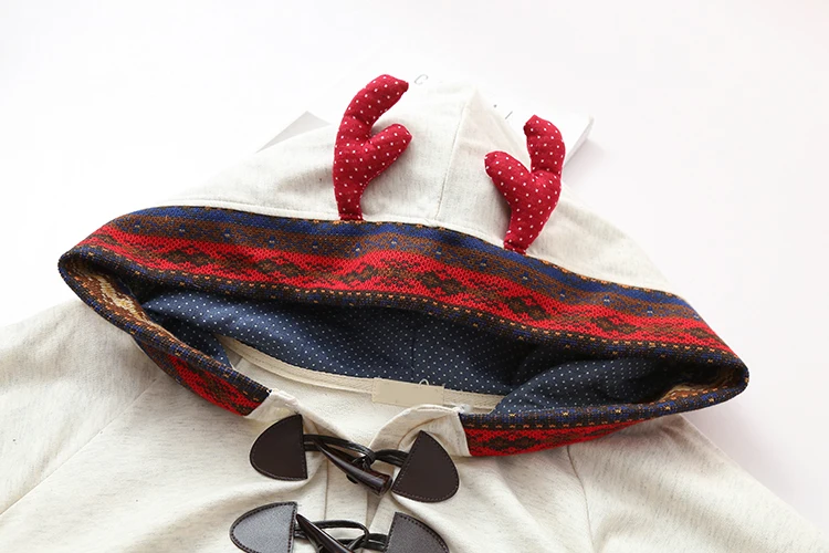 Adomoe Новая Осенняя накидка с оленем для молодых девушек Студенческая капюшоном и