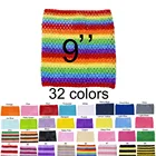 1 шт., Вязаный топ-пачка, 9 дюймов, вязаная повязка на голову, юбка-пачка для девочек, юбка-пачка, топы для платья-пачки