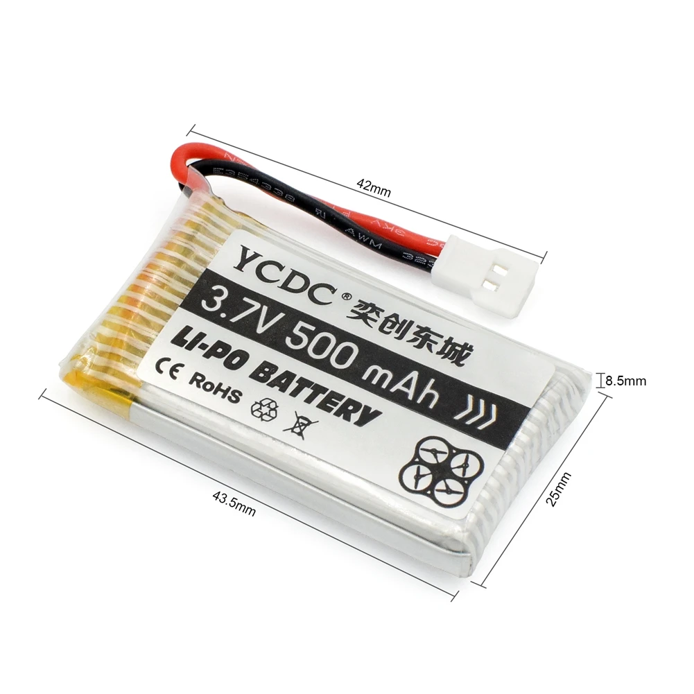 500mAh 1200mAh 3,7 V Li-Po Lipo батарея для SYMA X5C X5SW X5C-1 X5SC JJRC H37 Топ RC Квадрокоптер Дрон батарея для Дрон SYMA - Цвет: 500mAh