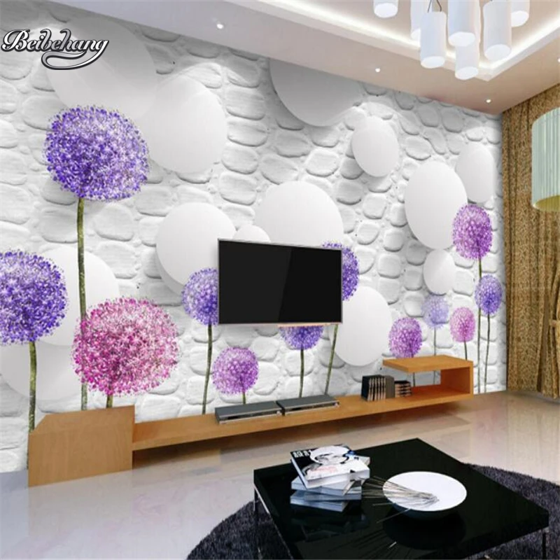 

Beibehang custom wallpaper home decoration elegant dandelion wallpaper photo sitting room 3d wallpaper wall papers home decor