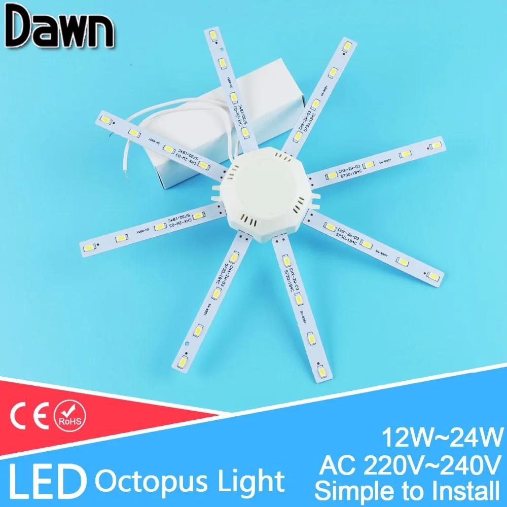 Modified LED light board LED Celling Lamp Accessory5730SMD 12W/16W/20W/24W high bright octopus Round kitchen lamp bedroom Tube