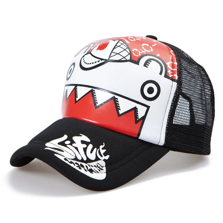 2014 new summer influx of male and female Korean cartoon shark mouth lorry truck mesh cap baseball hat outdoor shade | Аксессуары для