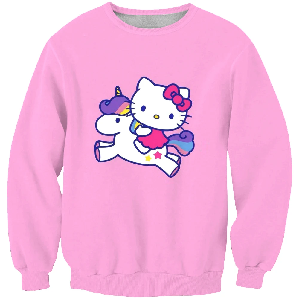 Модная мужская толстовка с 3D принтом hello kitty простая повседневная белая свободная