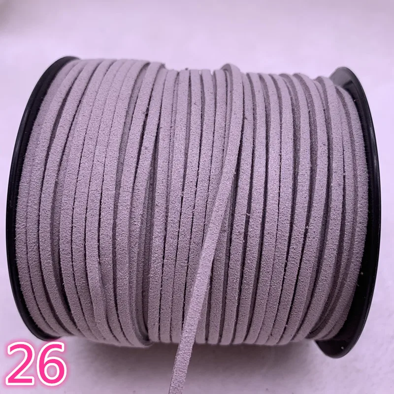 

Новинка 5 ярдов/лот 3 мм плоский плетеный шнур из искусственной замши корейский бархатный кожаный браслет ручной работы ювелирная цепочка #26