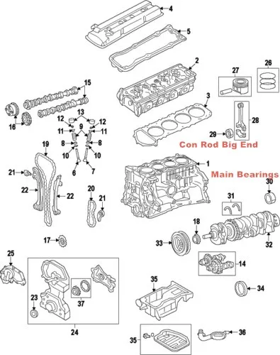Новинка 5AFE STD основной корпус подшипников для FITTOYOTA SOLUNA VIOS COROLLA AE100 AE110 1.5L L4 11704-16010