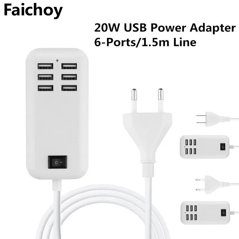 Зарядное устройство Faichoy с 6 USB портами 5 В/3 А|charger quick|us usb chargerusb charger |