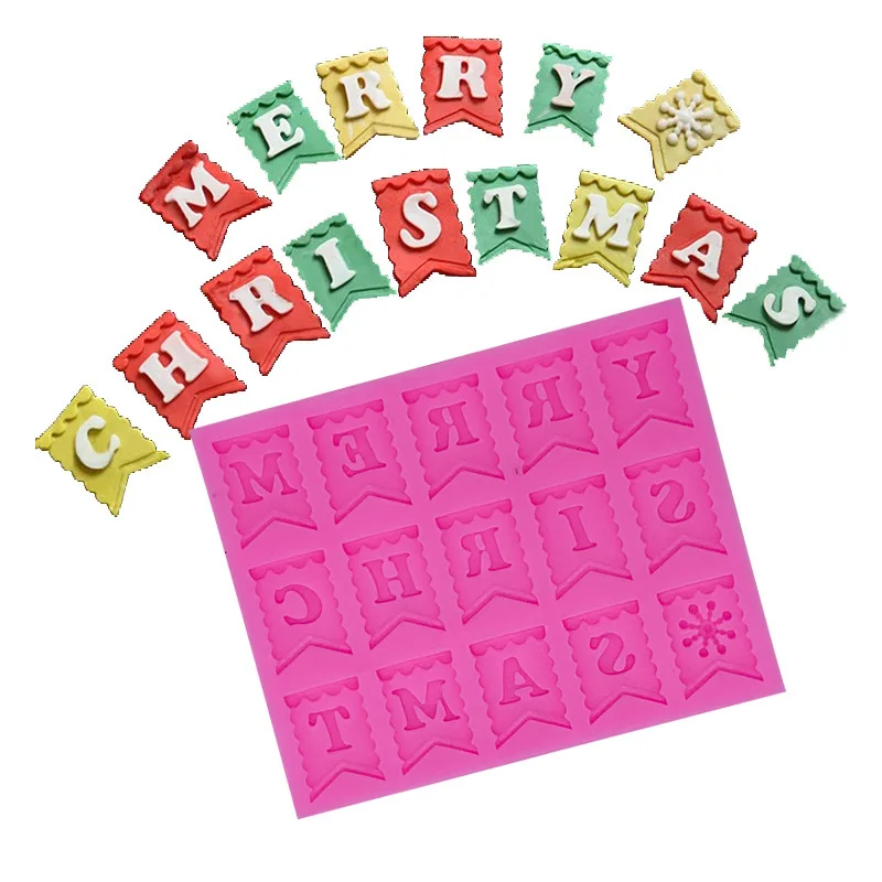 2 шт Рождественский баннер с надписью силиконовая форма для выпечки тортов|Формы