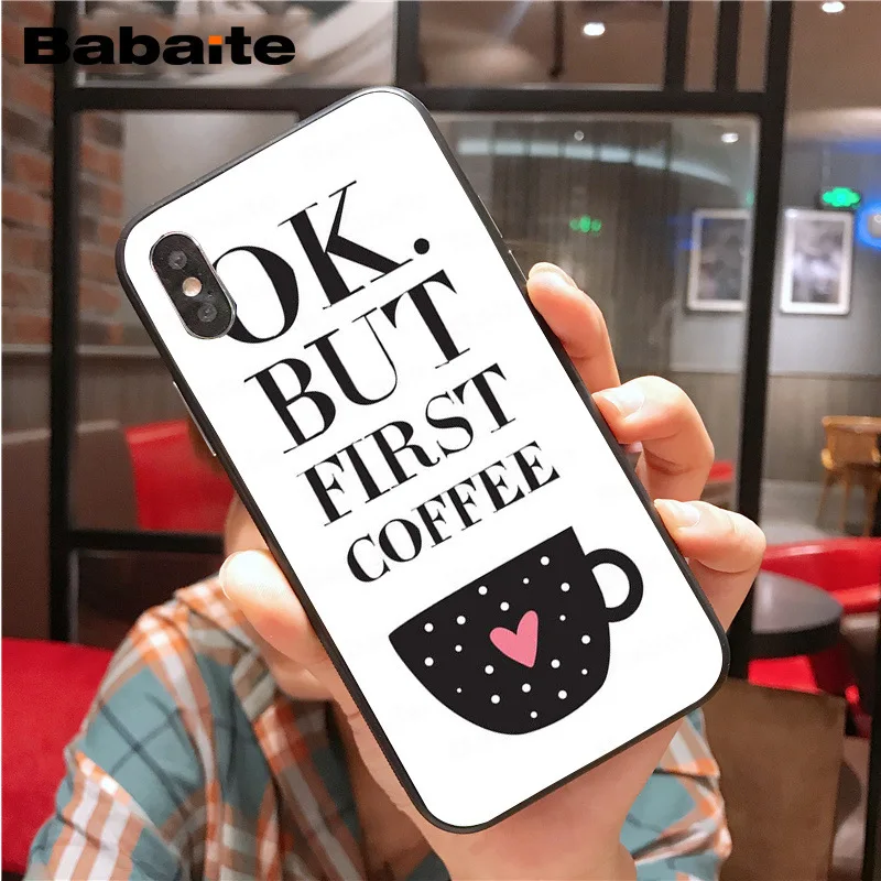 Чехол для iphone 11pro max Ok But First Coffee Book Мягкий силиконовый чехол телефона 8 7 6 6S Plus 5 5S SE XR