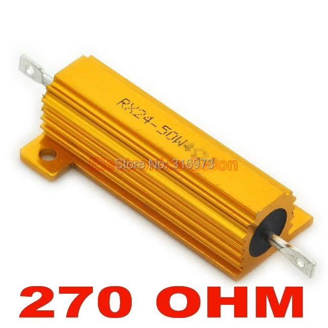 (20 шт./лот) 270 Ом 50 Вт проволочный Алюминиевый резистор Вт.|270 ohm|aluminum housed resistoraluminum