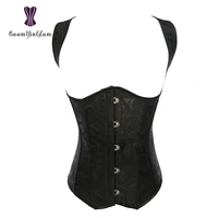personal straps steam punk style spiral steel boned corset body shapewear vest jacquard underbust corset 824