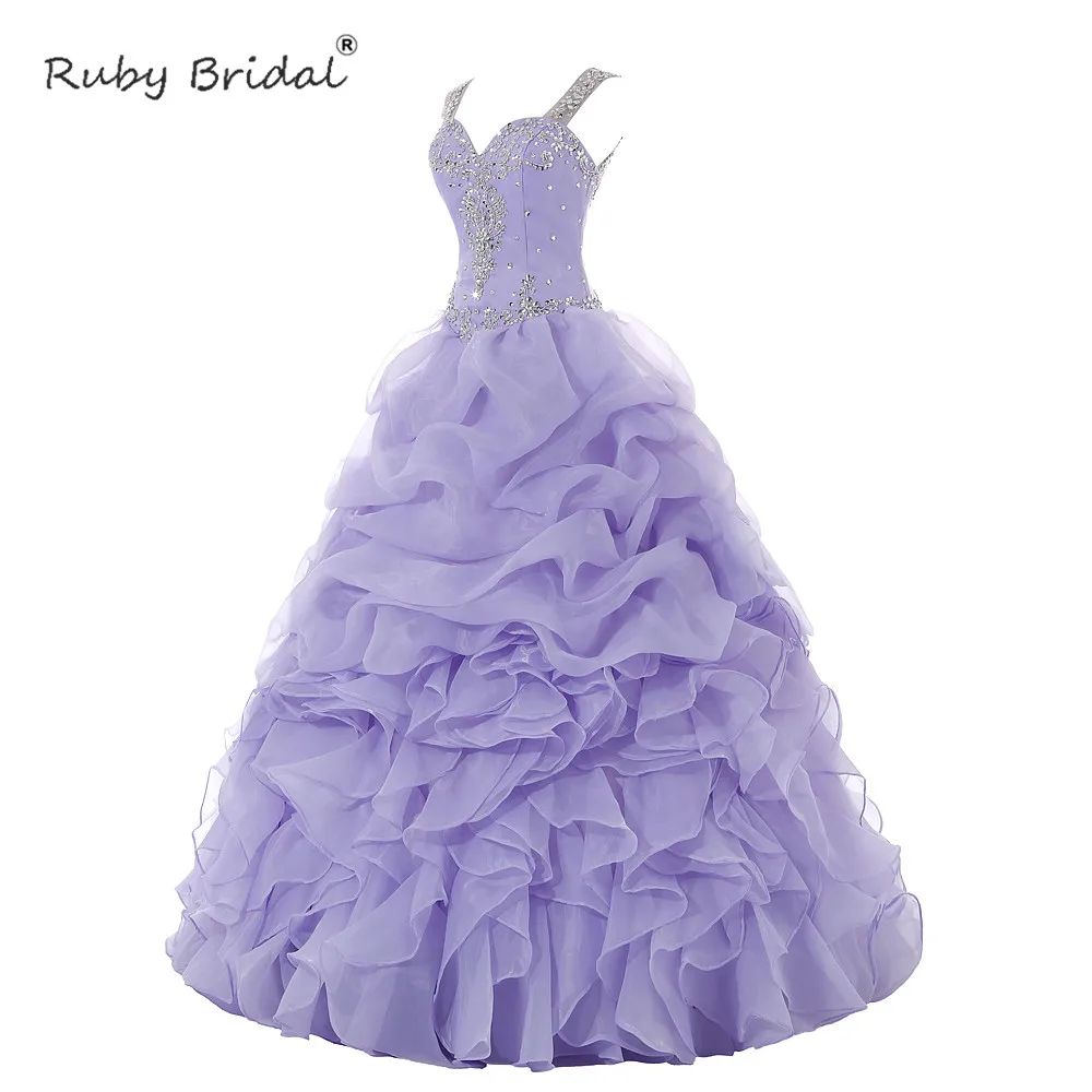 Рубиновые Свадебные Новый Черпак без рукавов Quinceanera платья фиолетовое платье