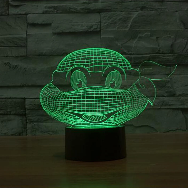 Новый подростковый мутант Черепашки Ниндзя красочный 3D светодиодный светильник