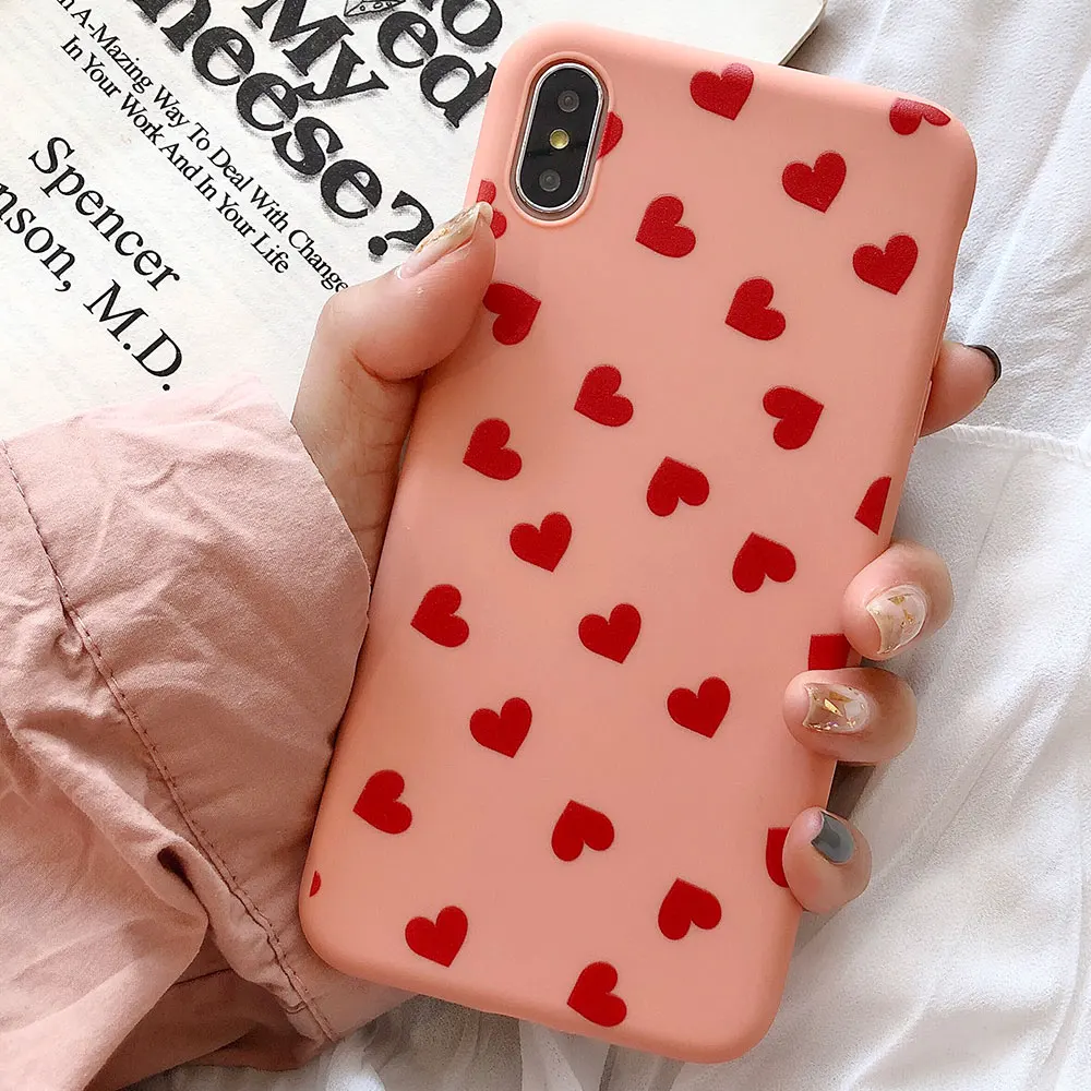 KISSCASE Lovely Matte Phone Case For iPhone X XR XS MAX 7 Hard PC 8 6 Plus Cases Front Back Full Cover |