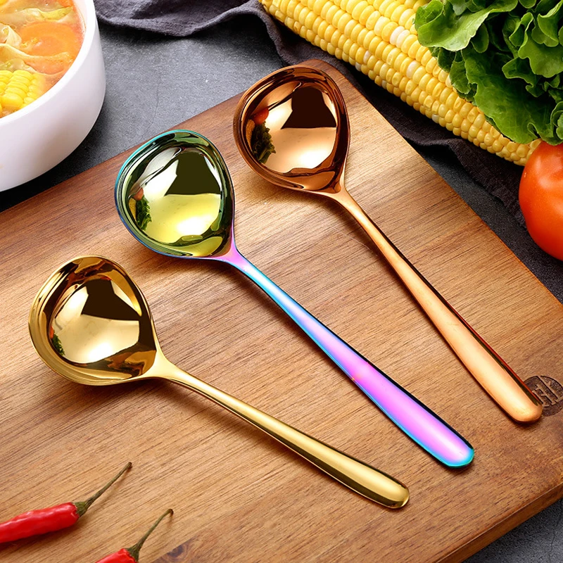 BalleenShiny большая ложка из нержавеющей стали с длинной ручкой красочная суповая