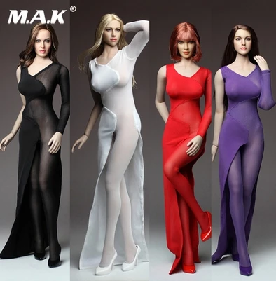 

1/6 Women's Long Skirt Dress Set Sexy Lace Dress for 12" Female Large Bust PH Dol Figure Body Accessories