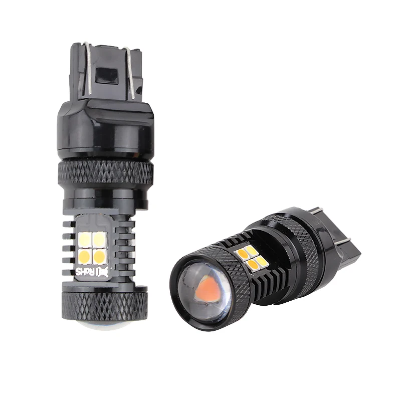 R8 2 шт. 3030 16SMD автомобильный 1157 P21/5 Вт 7443 3157 3357 Янтарный указатель поворота/белый