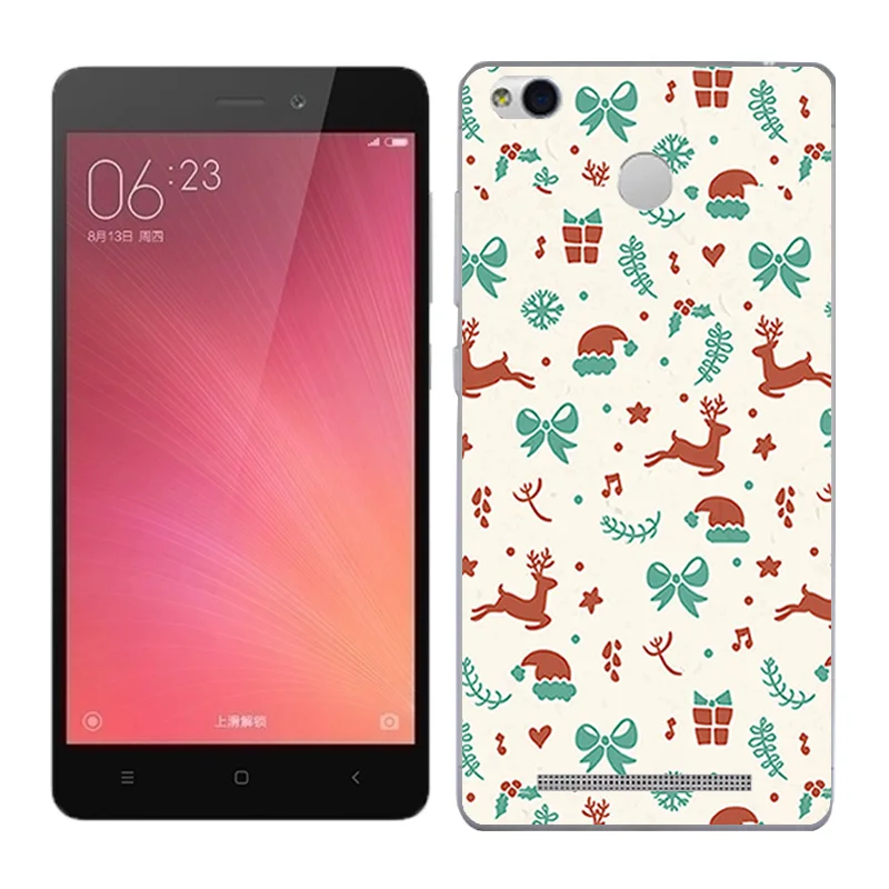 Case For Xiaomi Redmi 3 Pro 3s X'mas Day Painted Phone Back Cover FOR 3S S Soft Silicon | Мобильные телефоны и