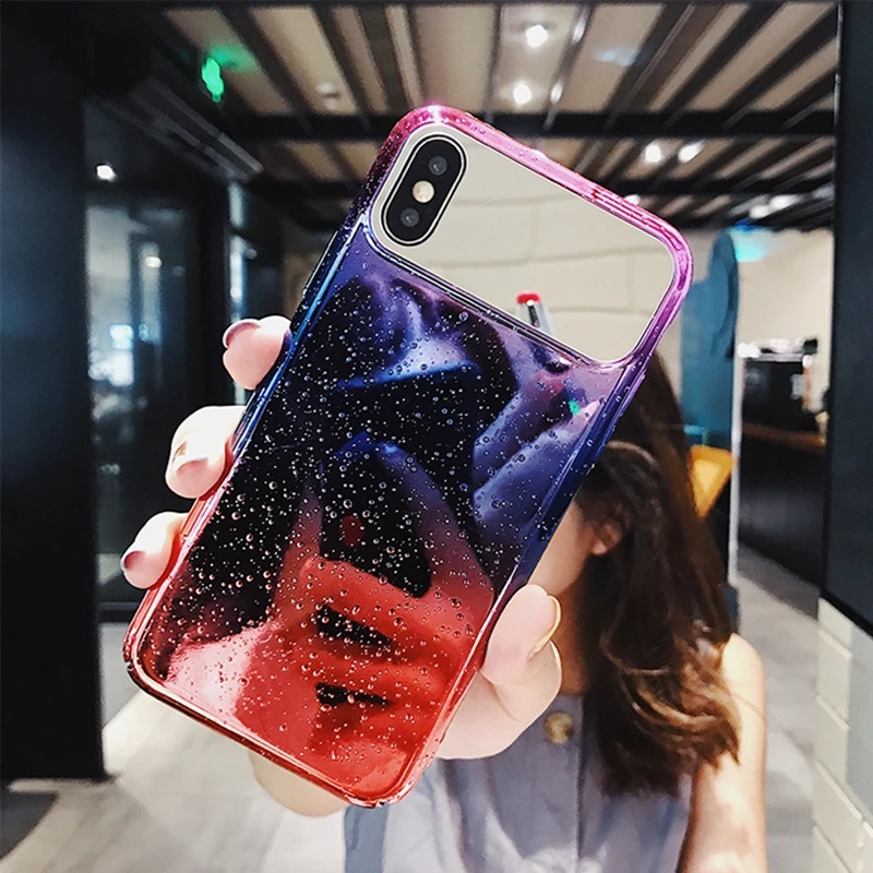 WMZSUCC Glossy PC Hard Mirror Design Water Drops Fitted Phone Case Back Cover for iPhone X 8 Plus 7 6 6s Wholesale |
