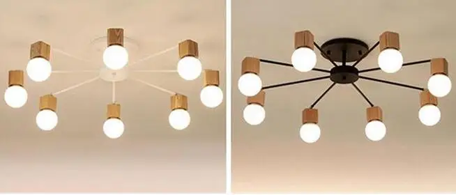Светодиодные потолочные светильники AC100-240V wood для гостиной спальни детской