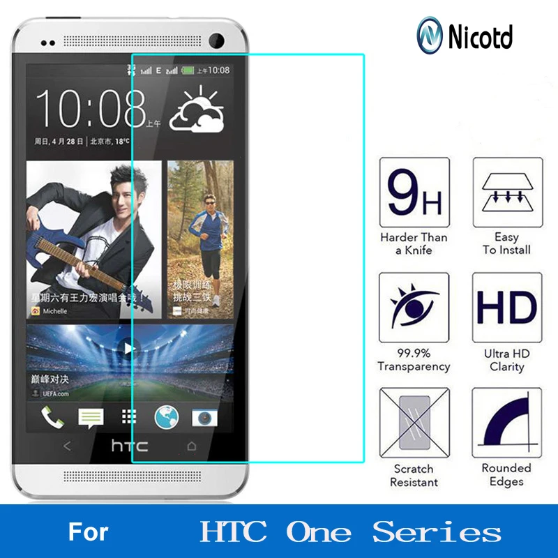 Nicotd 9H Screen Protector Tempered Glass For HTC Desire 510 610 626 For HTC One M7 M8 M9 M10 E8 X9 A9 E9 Plus Protective Film