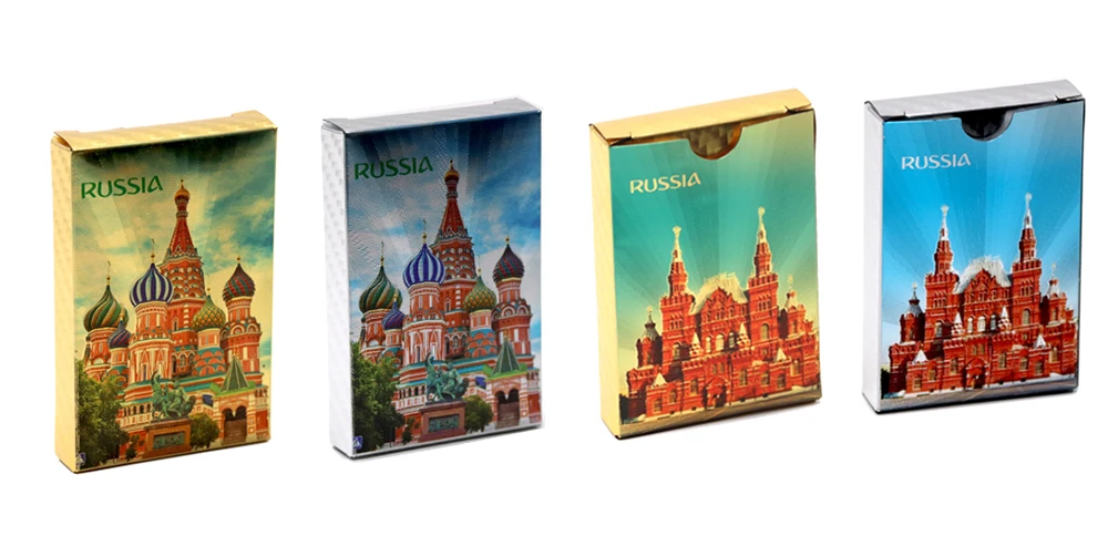 New Russia poker 24K Golden foil Playing Cards PVC Plastic Waterproof durable Poker cards game cards