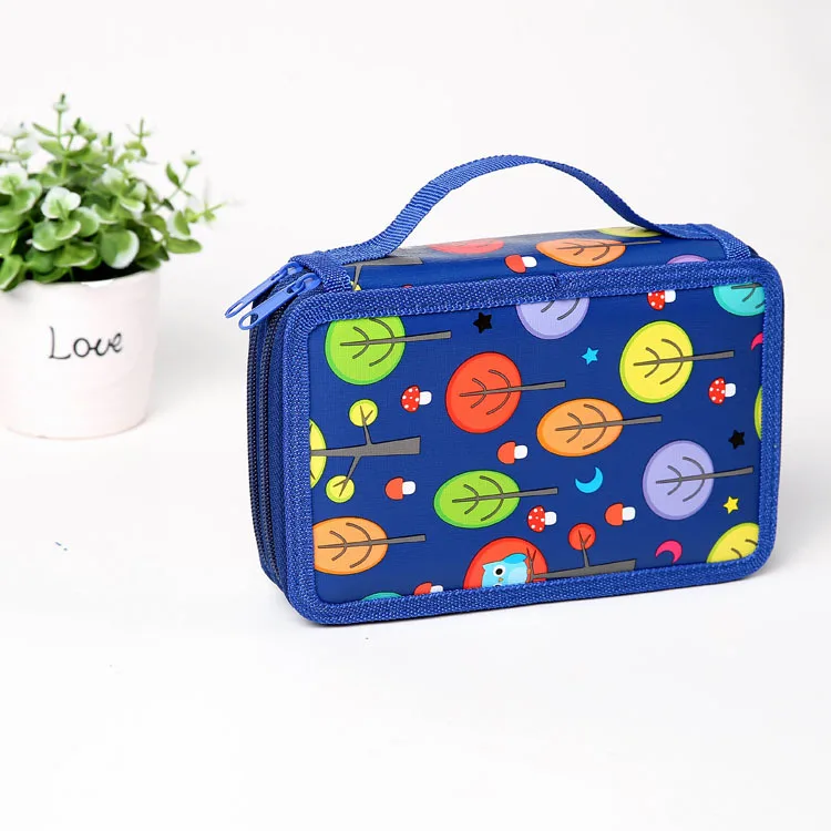 2 Layers 32 Holes Милый уголовного школьный Карандаш Чехол Kawaii мультяшная сумка для ручек 32/52/72 Отверстия штраф Карандаш Чехол большой ящик для мальчиков и девочек с рисунком канцелярских принадлежностей - Цвет: 2 Layers 32 Holes