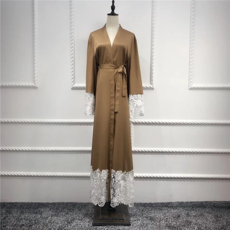 Мусульманский для женщин кружево абаи 2019 Дубай кардиган платье арабских костюмы