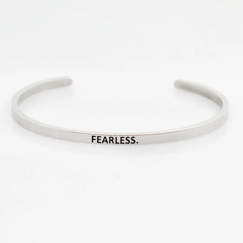 Браслет из нержавеющей стали с гравировкой серебристый вдохновляющий браслет