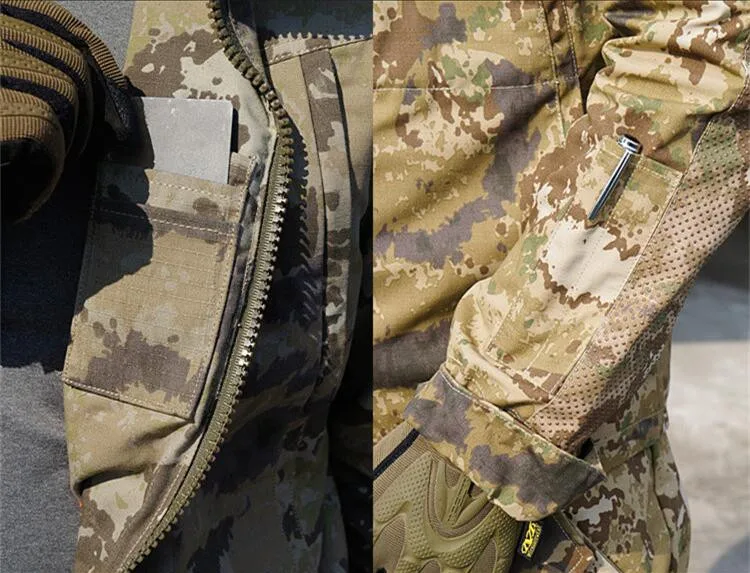 Уличная армейская Военная ghillie Костюмы тактическая грузовая Униформа(куртка+ брюки) Мужская камуфляжная хлопковая куртка брюки спортивная одежда