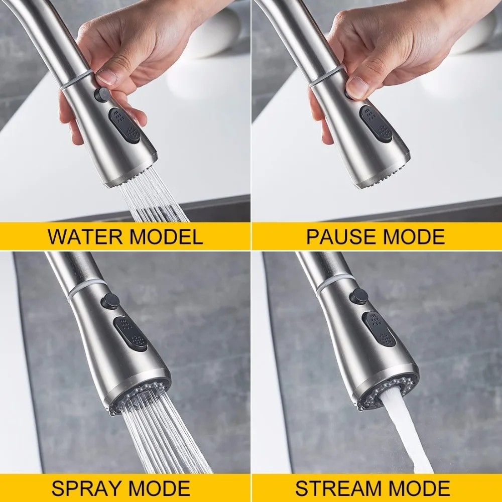 Кухонный Смеситель FLG с одной ручкой выдвижной хромированный латунный кран для