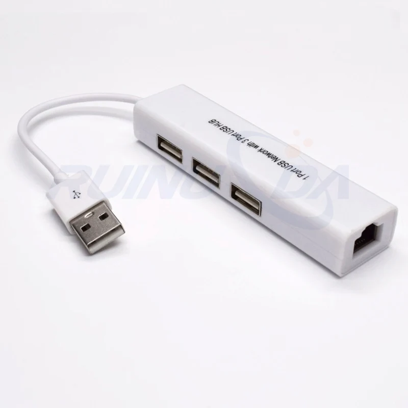 USB 2.0 HUB splitter to RJ45 LAN Adapter Network Card Ethernet 100Mbps With 3 Port for Android tablets PC computer | Компьютеры и офис
