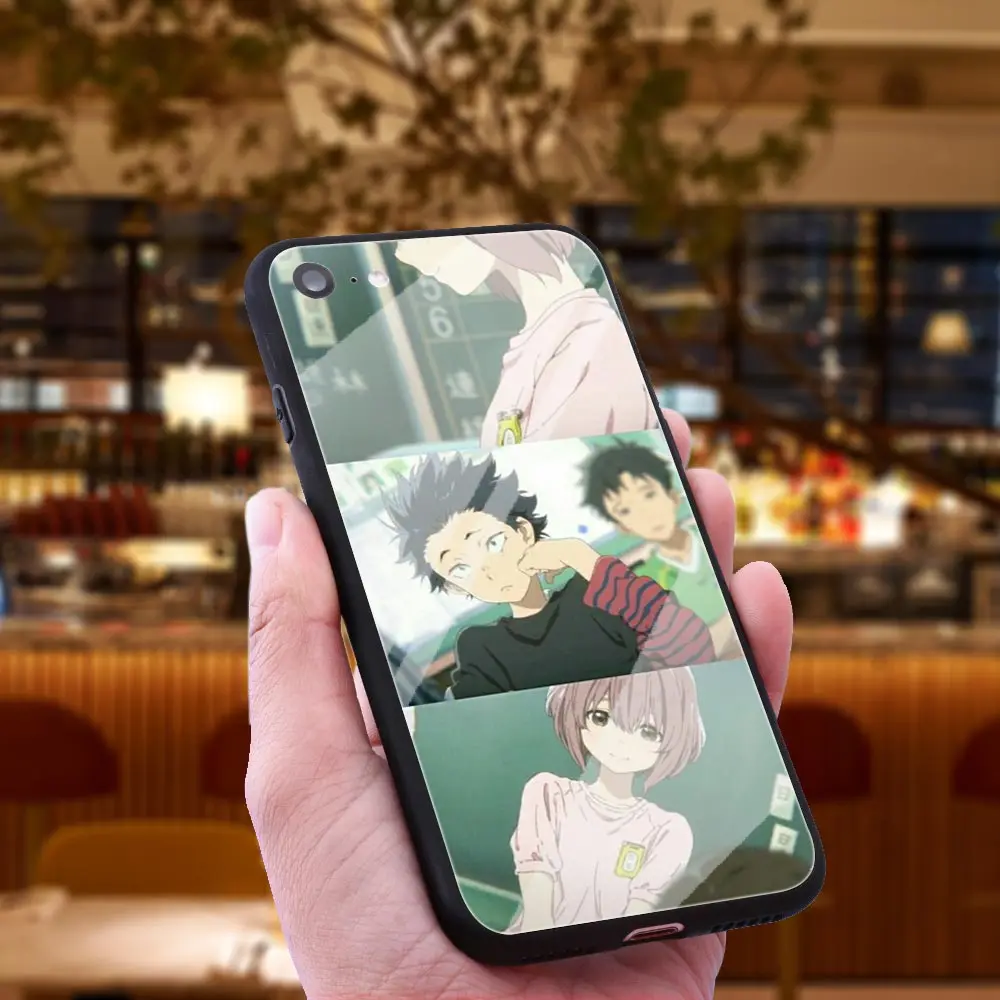 WEBBEDEPP A Silent Voice Tempered Glass Phone Case for Apple iPhone Xr Xs Max X or 10 8 7 6 6S Plus 5 5S SE 7Plus |