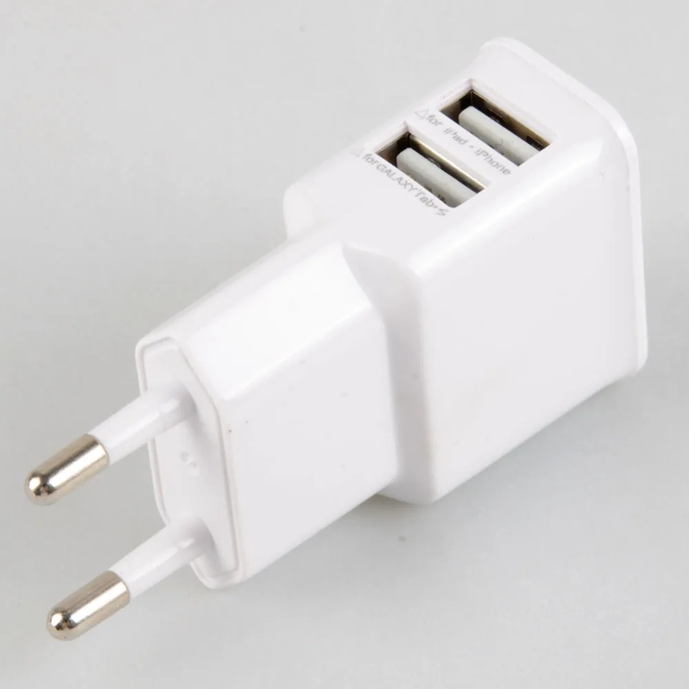 Штепсельная Вилка европейского стандарта 2 порта USB зарядное устройство адаптер 5