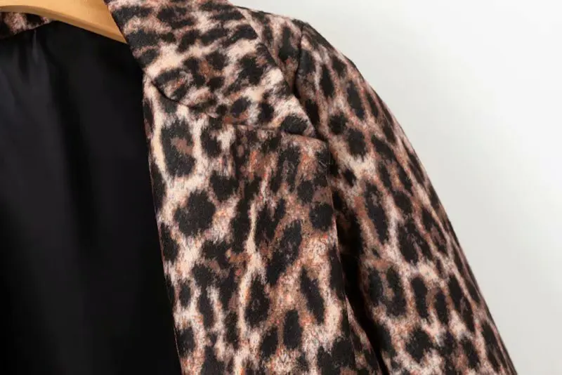 XD75-1497 Европа Мода Стиль двойной ряд Кнопка leopard пальто с мехом | Женская одежда