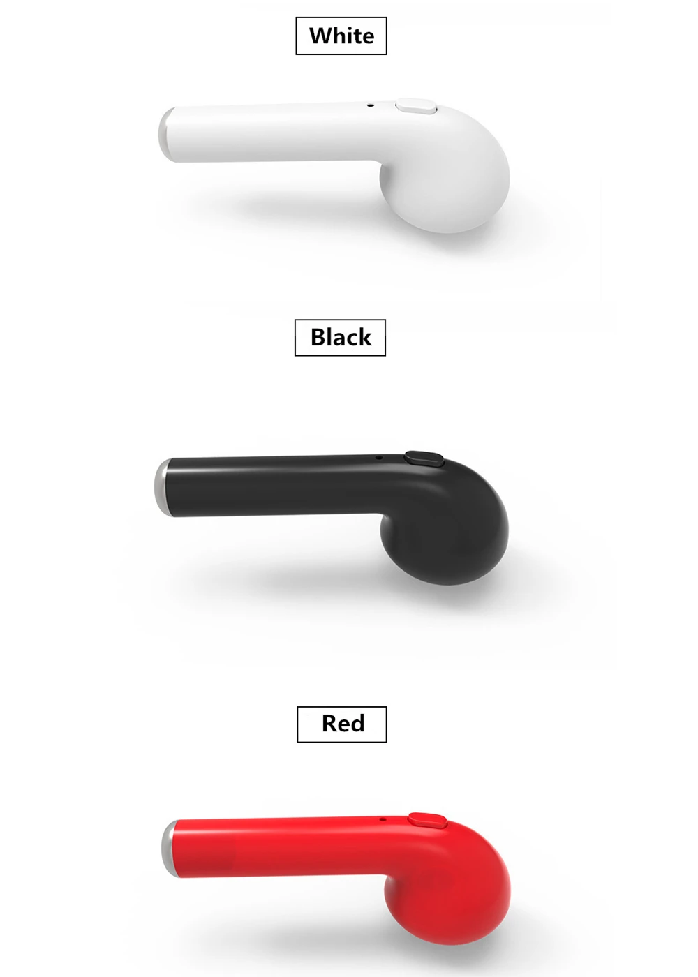 HB i7, беспроводные наушники, Bluetooth гарнитура, беспроводные, стерео, спортивные, в ухо, один наушник с микрофоном для iPhone 7 Plus, samsung, Xiaomi