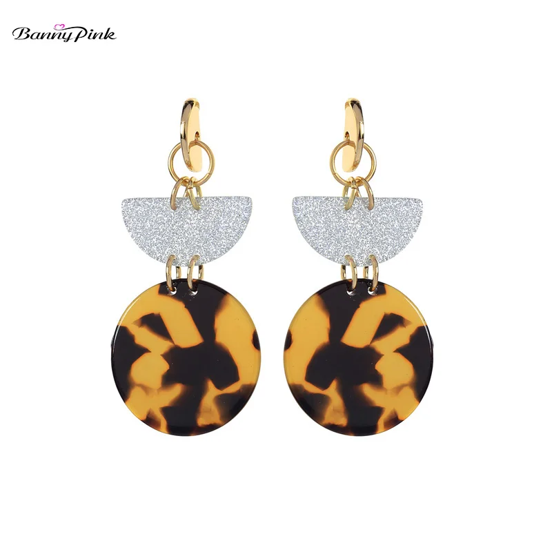 Розовые серьги-гвоздики с леопардовым принтом для женщин | Украшения и