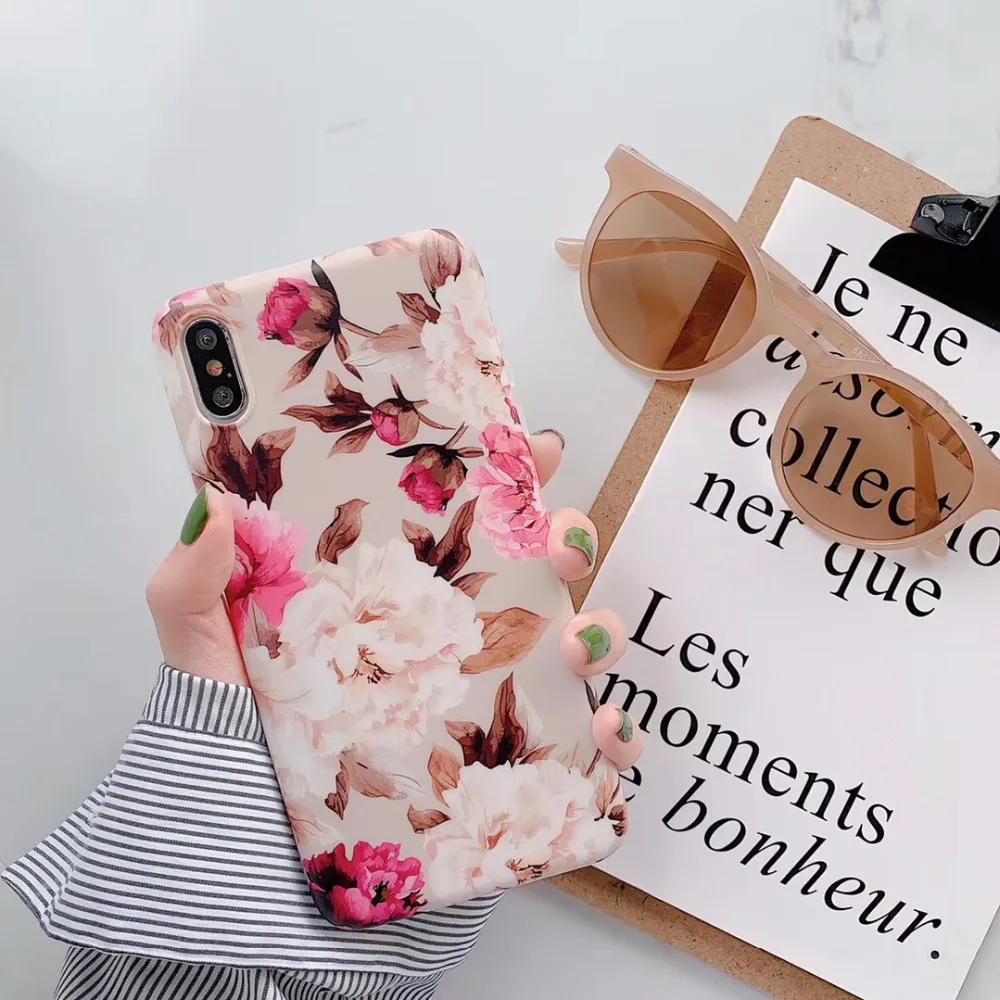 Retro flower Total package side Very soft TPU and ultrathin For iphone 6 plus 7 8 7P 8P X XS Max XR Phone Case |