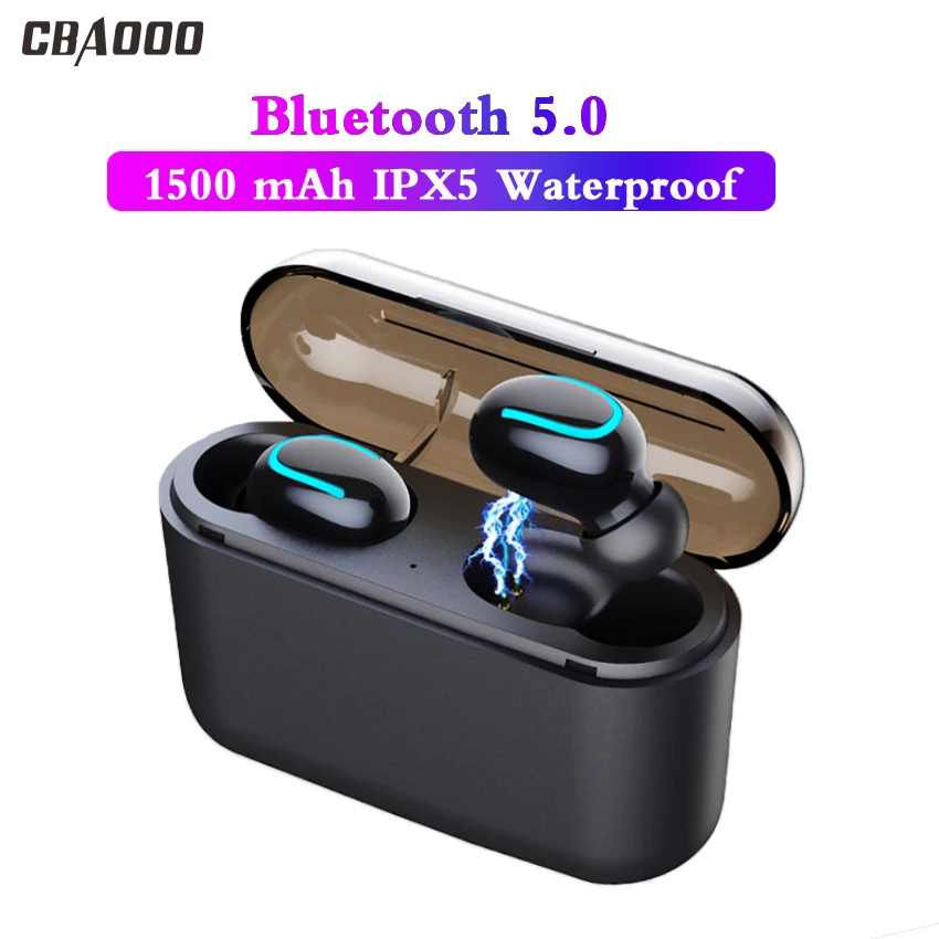 CBAOOO TWS-Q32 Bluetooth 5,0 наушники стерео IPX5 водонепроницаемые наушники мини Беспроводной Спорт гарнитура наушники с микрофоном для телефона