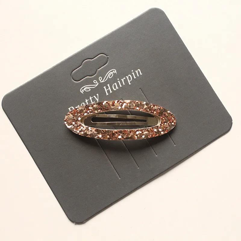 Rose gold color 20 шт./10 пар/лот, новинка, заколка для волос с блестками, блестящий детский зажим для волос, высокое качество, Muliticolor, заколки для волос для девочек, детские заколки для волос - Цвет: Rose gold color