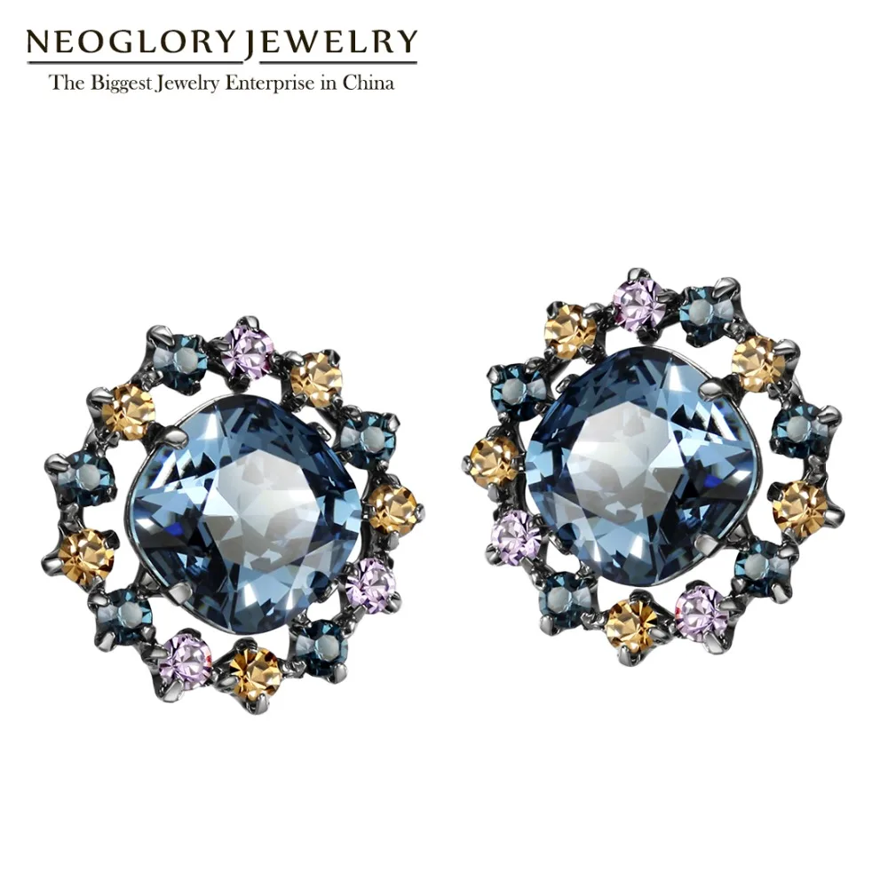 Серьги гвоздики Neoglory из титана без никеля женские модные ювелирные изделия