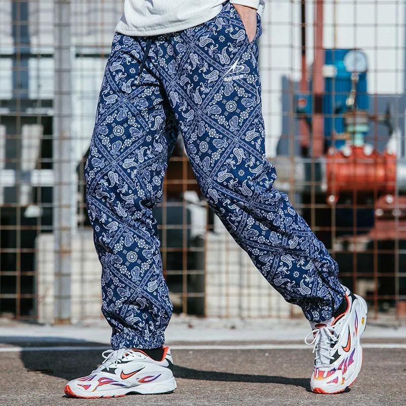 2019 для мужчин хип брюки Jogger Harajuku ретро Винтаж Графический шаровары уличная Весна