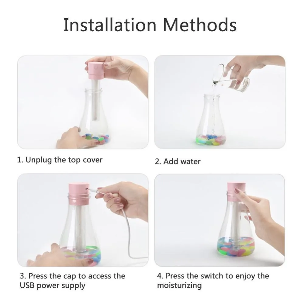 500 мл USB ночной Светильник бутылка с обещанием увлажнитель воздуха