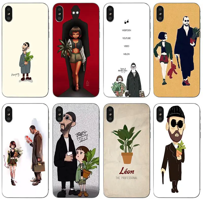 Мягкие ТПУ чехлы для телефонов Fundas iPhone 7 7plus 6 6S 6Plus 5 5S 5C SE 8 8Plus X XR XS Max Bags Leon Matilda