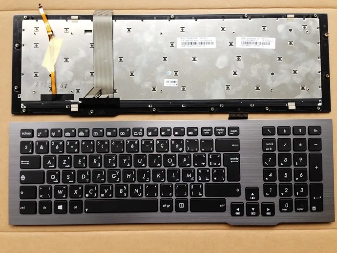 AF арабский-Французский клавиатура с подсветкой для ASUS G75 G75VW G75VX G75VM V126262CK2 версия серый с подсветкой клавиатуры ноутбука