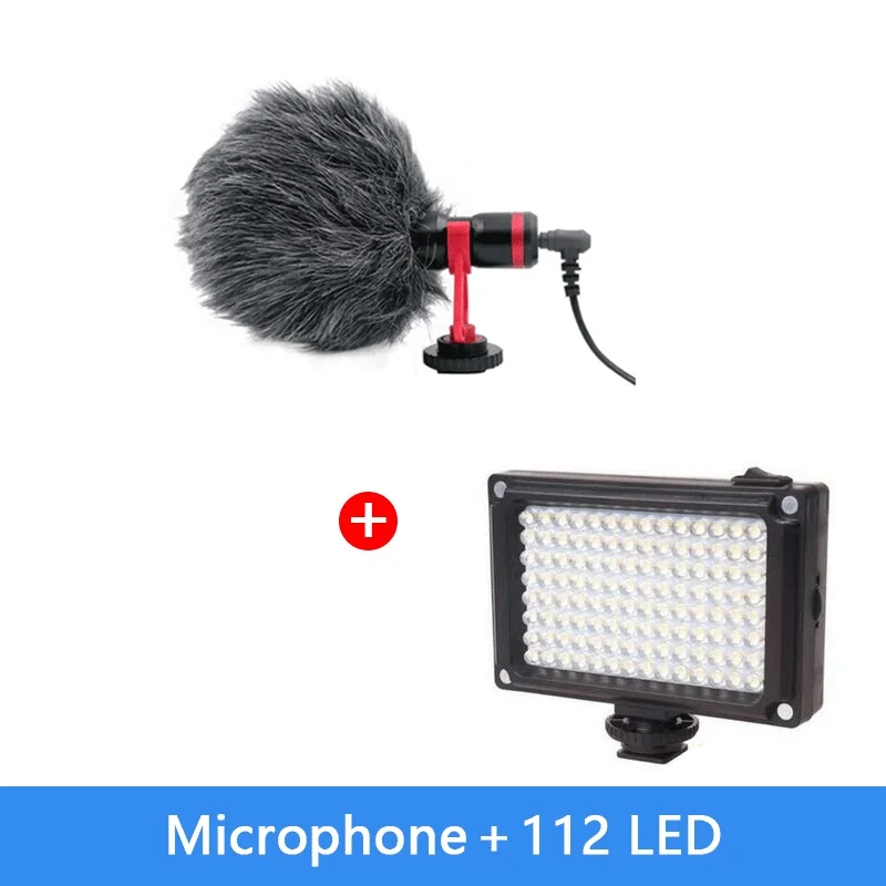 Черный DSLR микрофон видео микрофон Youtube Vlogging Запись микрофон для iPhone HuaWei DJI Osmo ZHIYUN Smooth Q Canon sony DSLR - Цвет: Черный