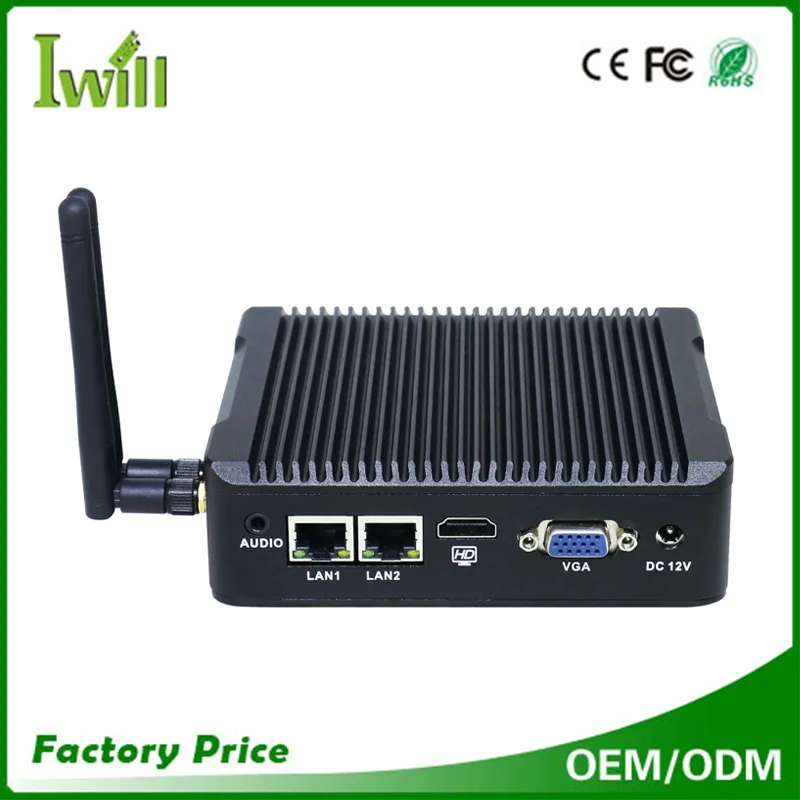 IBOX 501 N3 Baytrail quad core J1900 2.0 ГГЦ Безвентиляторный микро компьютер pc с 6 USB 2 Lan 1 RS232 COM для
