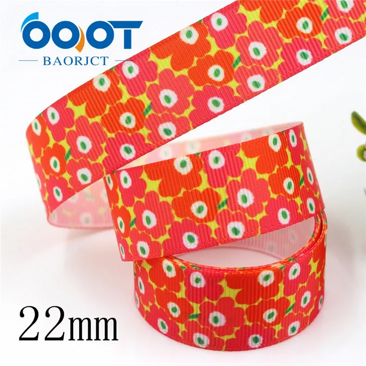 I-19321-666 OOOT BAORJCT I-19321-662 22 мм 10 ярдов Цветок термотрансферные печатные корсажные ленты, лук кепки DIY аксессуары украшения - Цвет: I-19321-666