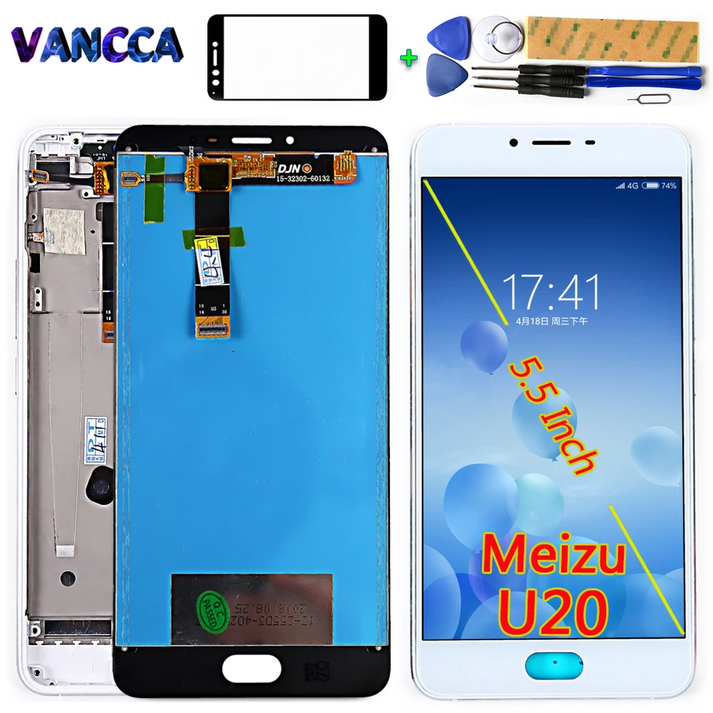 100% протестированный ЖК дисплей для Meizu U20 кодирующий преобразователь сенсорного