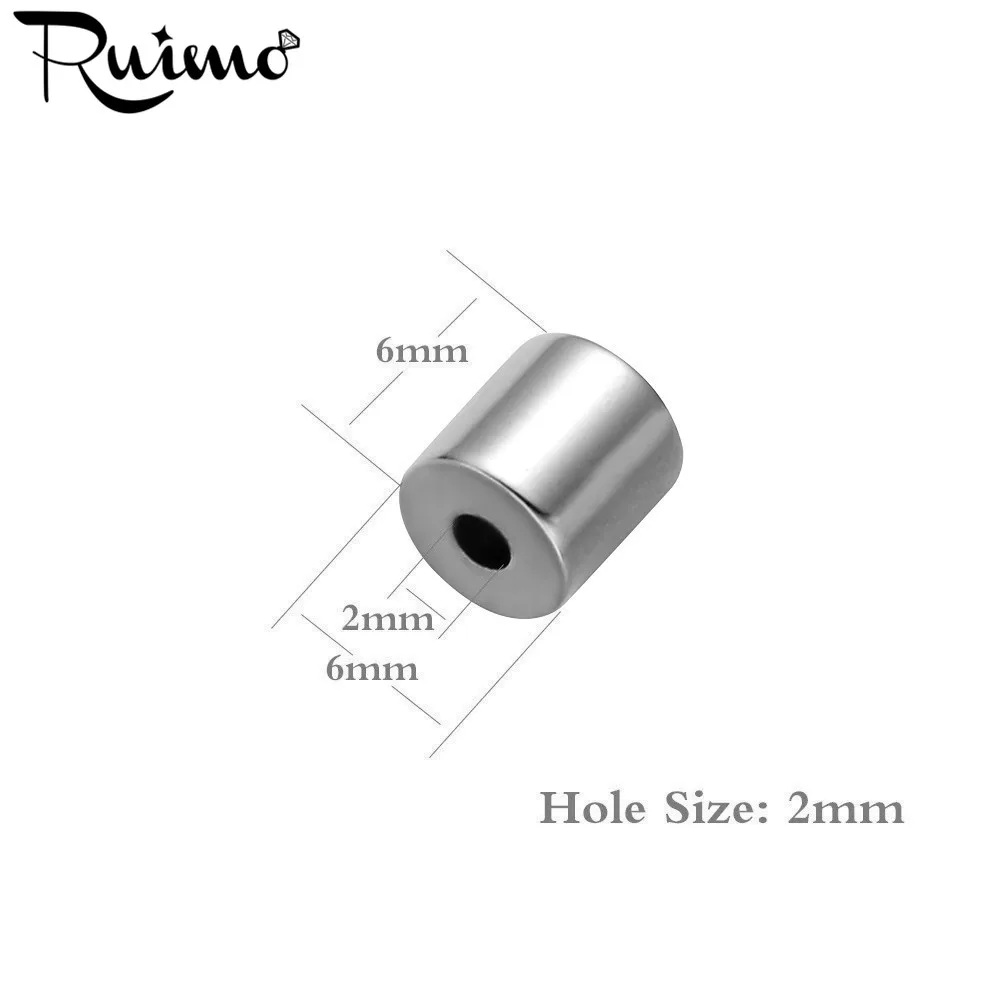 RUIMO 316l нержавеющая сталь зеркальные полированные разделительные бусины трубка